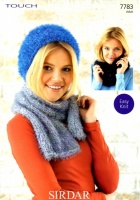 Knitting Pattern - Sirdar 7783 - Touch - Hat, Scarf & Snood